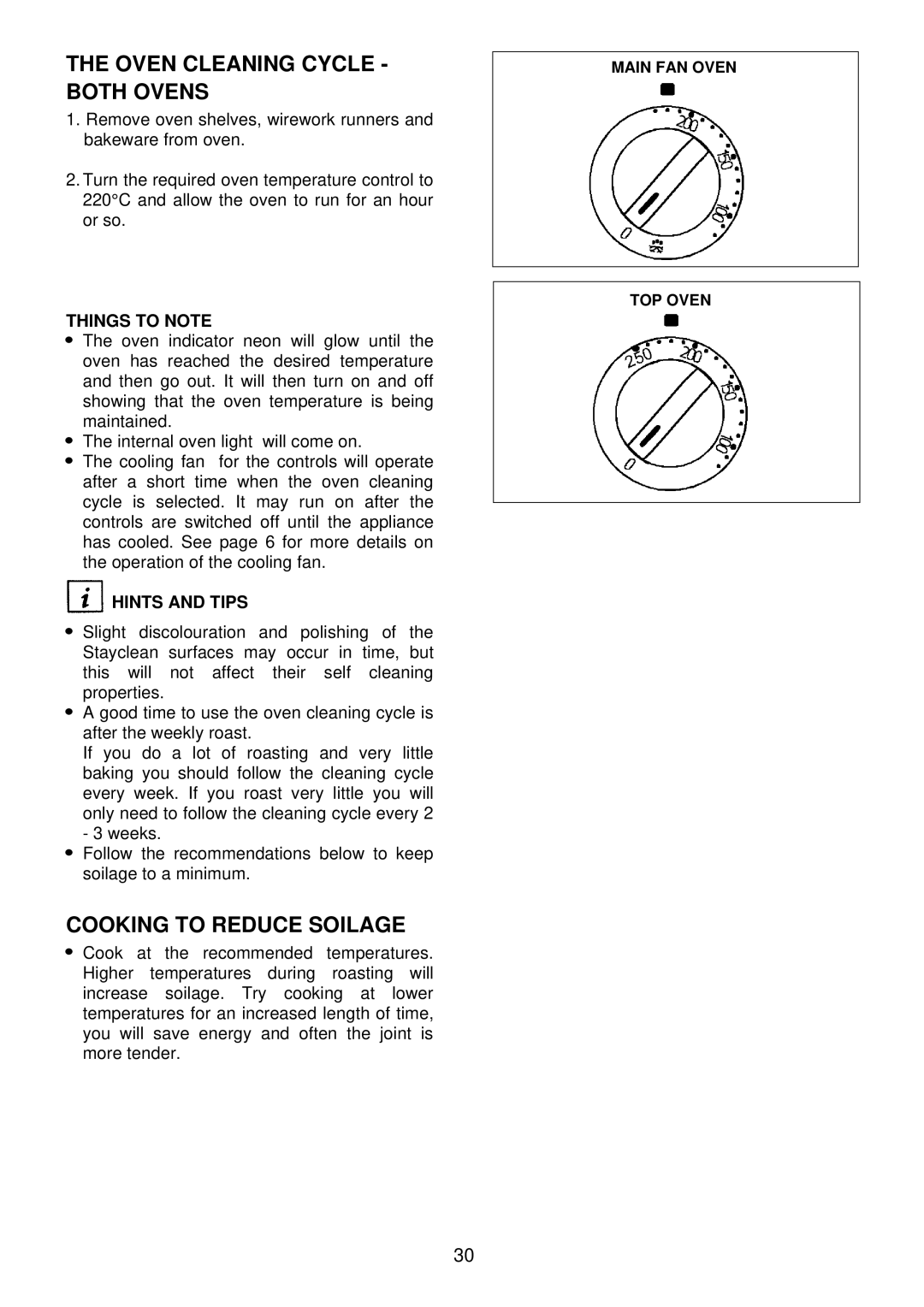 Electrolux EDB710X 33 manual Oven Cleaning Cycle Both Ovens, Cooking to Reduce Soilage 