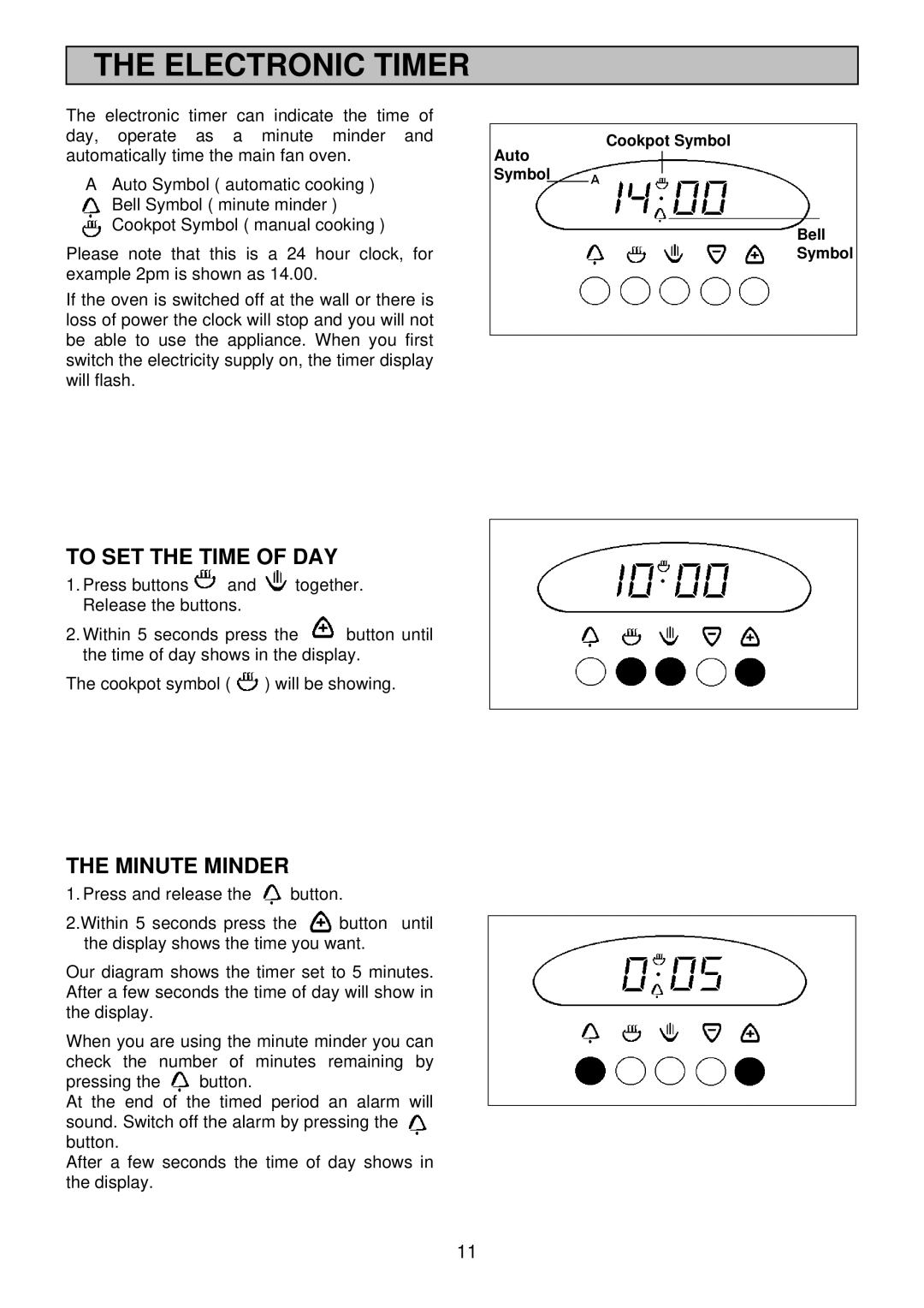 Electrolux edb750 manual To SET the Time of DAY, Minute Minder 