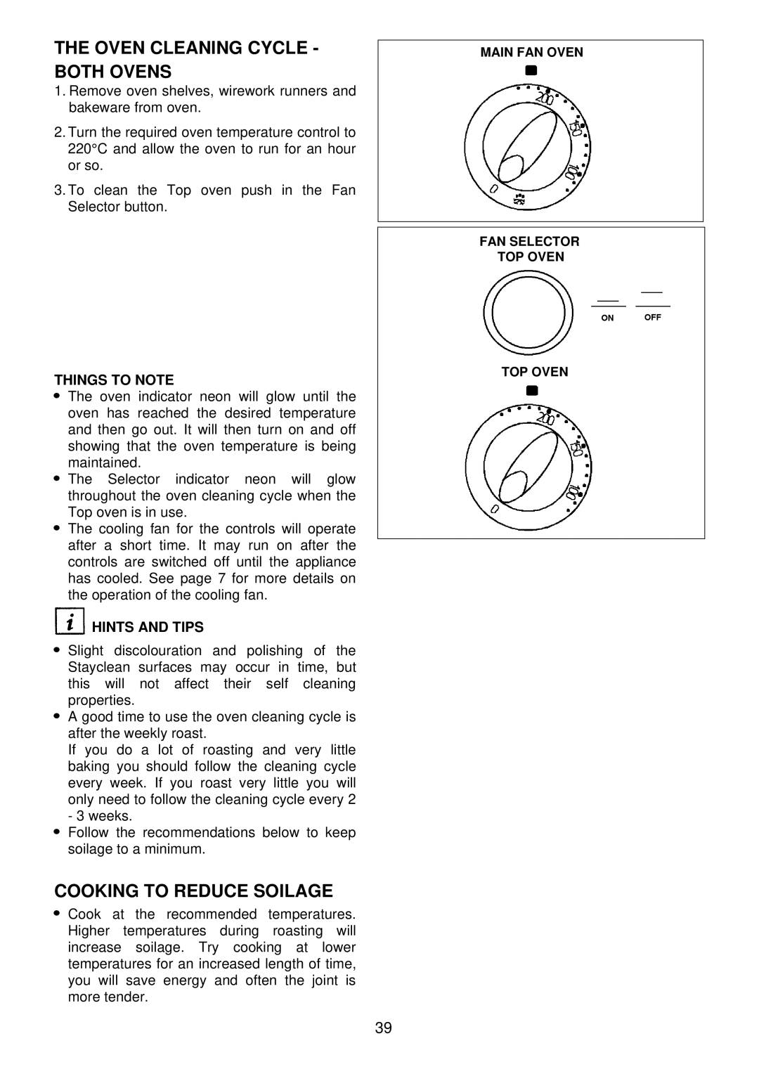 Electrolux edb750 manual Oven Cleaning Cycle Both Ovens, Cooking to Reduce Soilage 