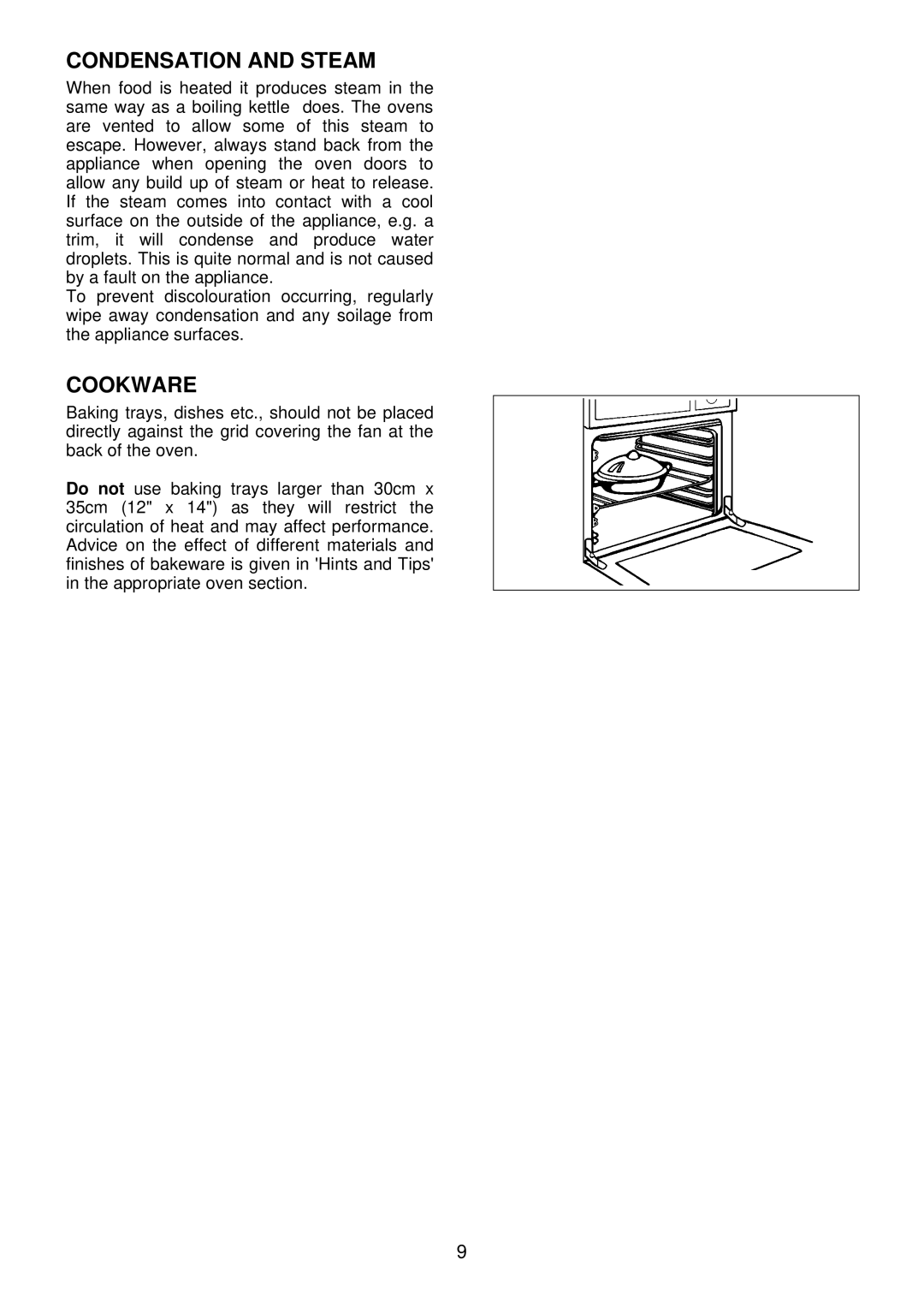 Electrolux edb750 manual Condensation and Steam, Cookware 