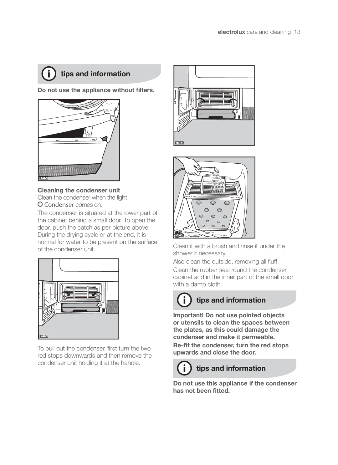 Electrolux EDC47130W user manual Electrolux care and cleaning 