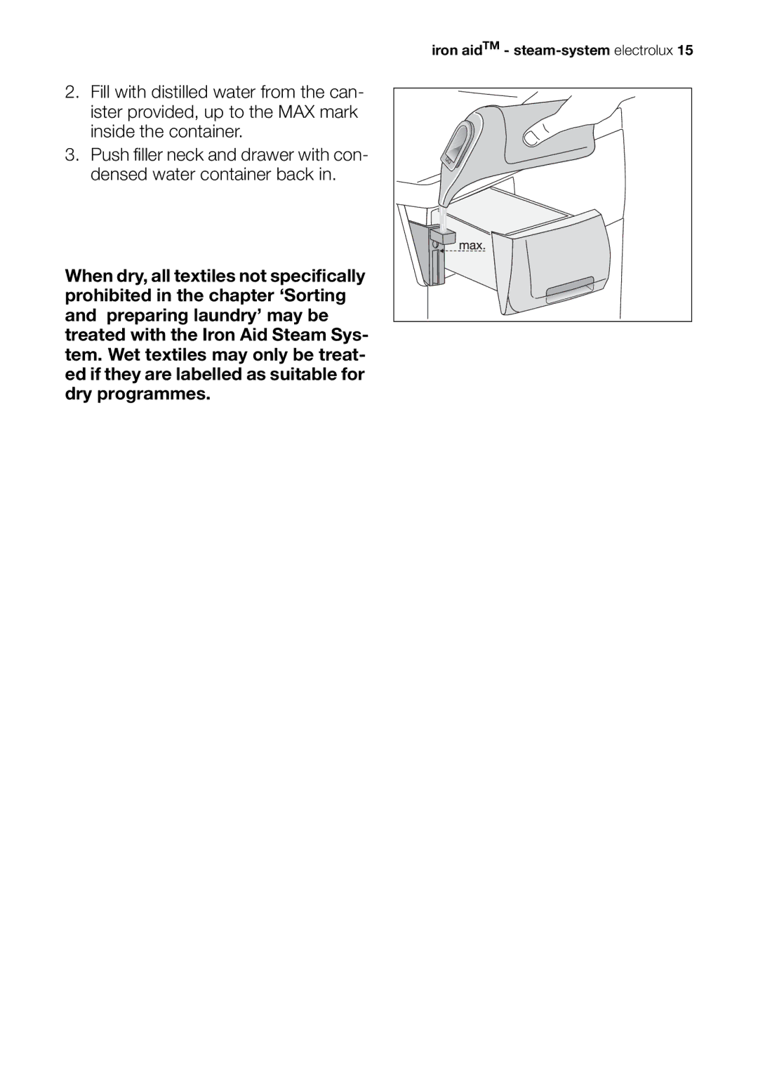 Electrolux EDI 96150 W user manual Iron aidTM steam-system electrolux 