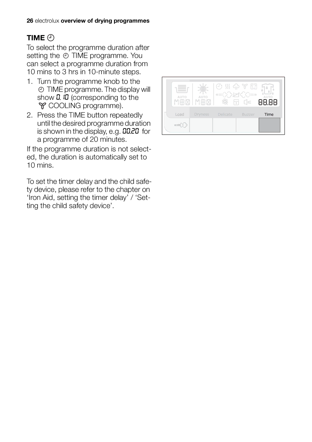 Electrolux EDI 96150 W user manual Time 