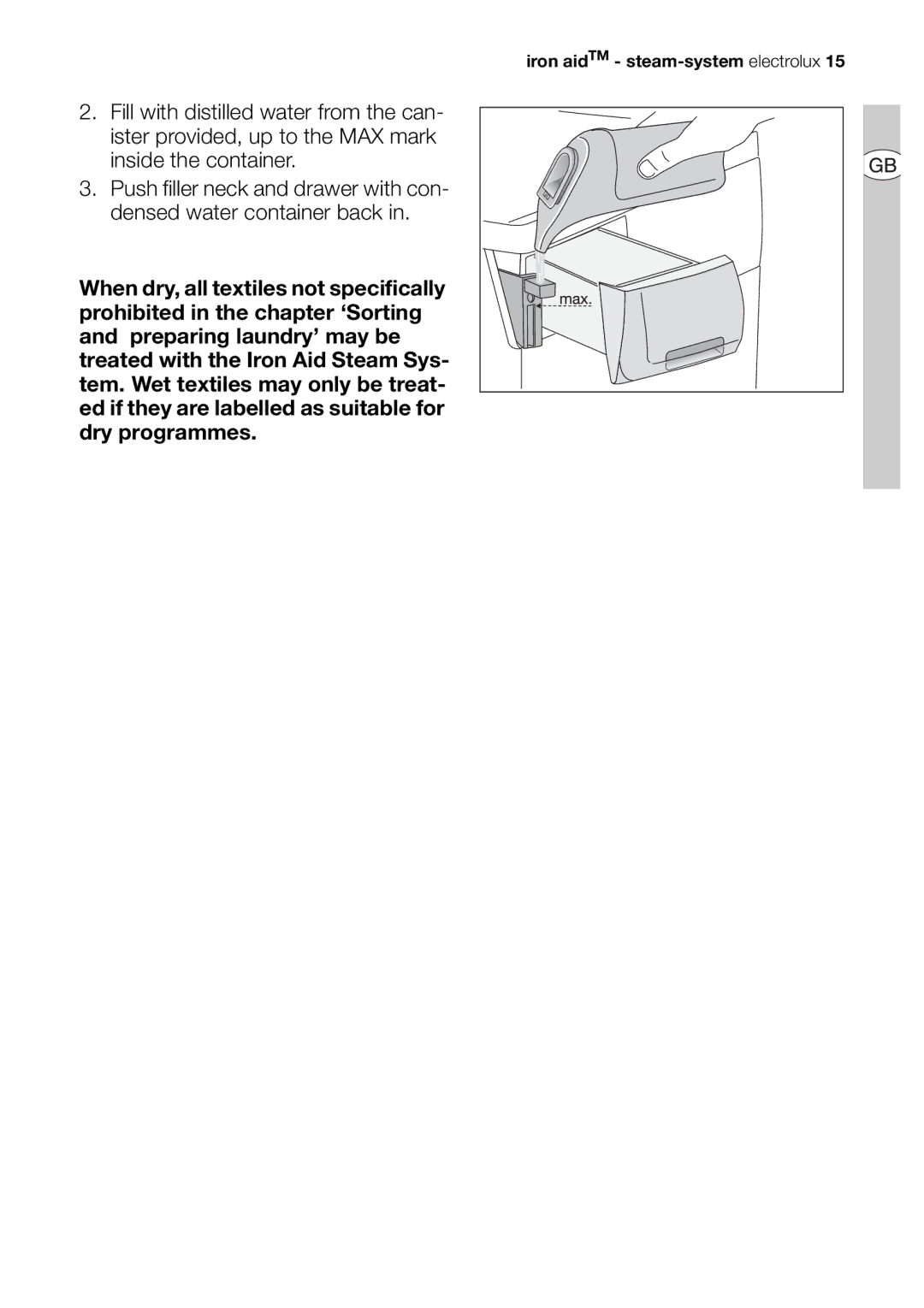 Electrolux EDI 96150 user manual Iron aidTM steam-system electrolux 