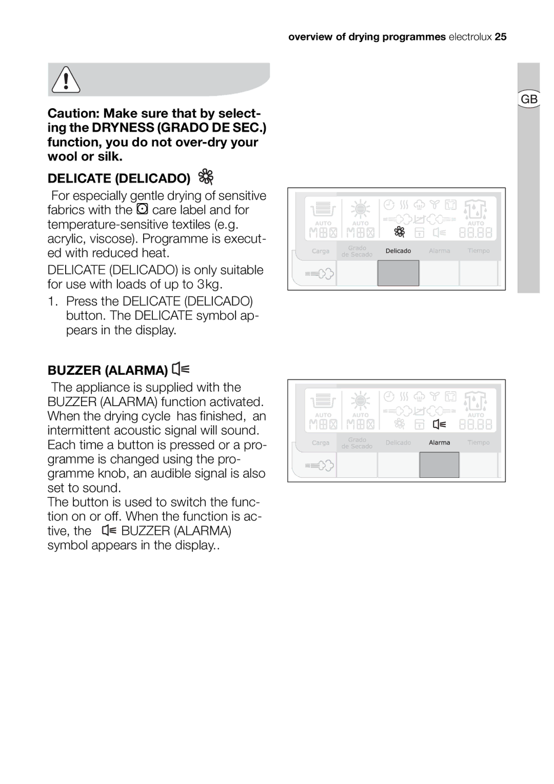 Electrolux EDI 96150 user manual Delicate Delicado 