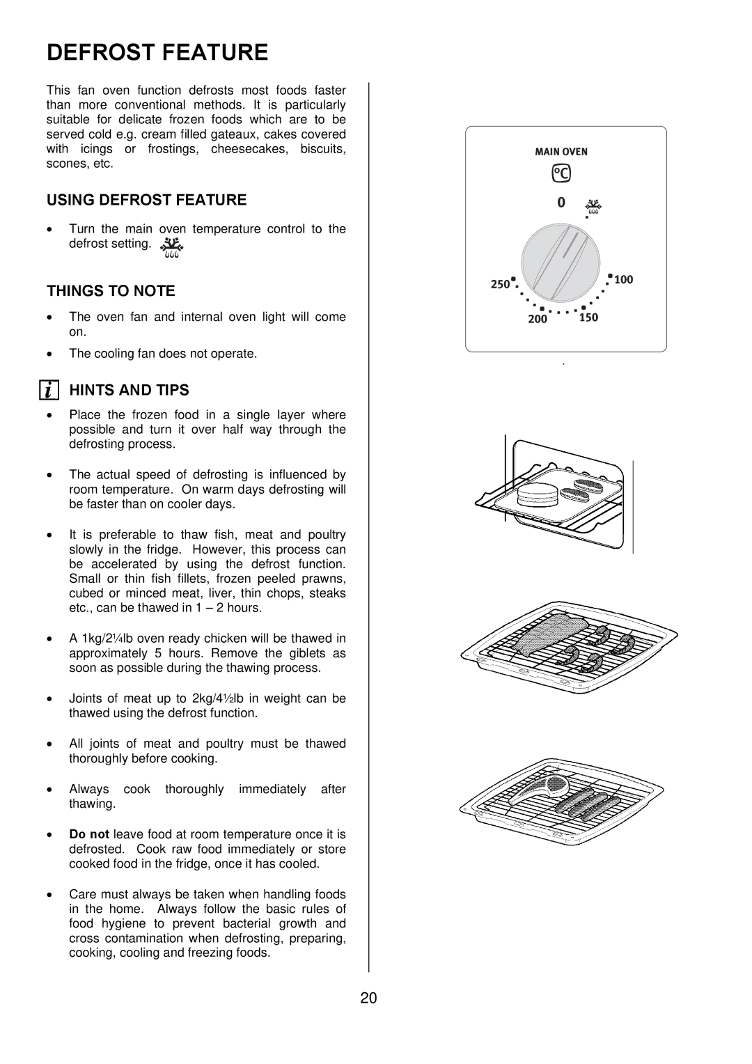 Electrolux EDOM manual Using Defrost Feature 