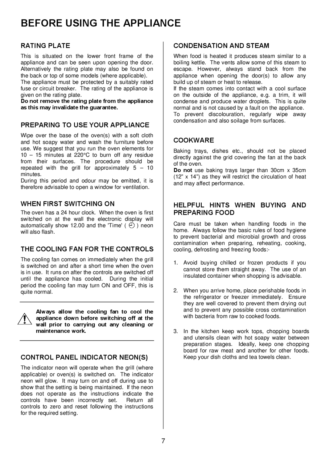 Electrolux EDOM manual Before Using the Appliance 