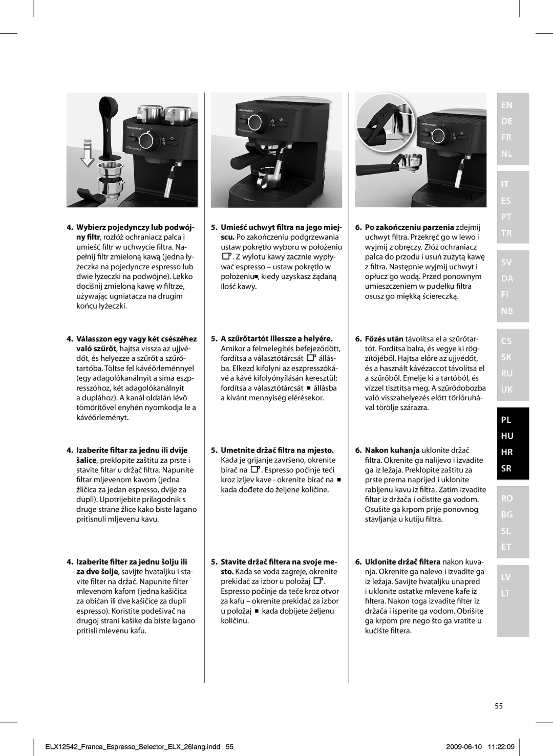 Electrolux EEA250 manual Sl Et 