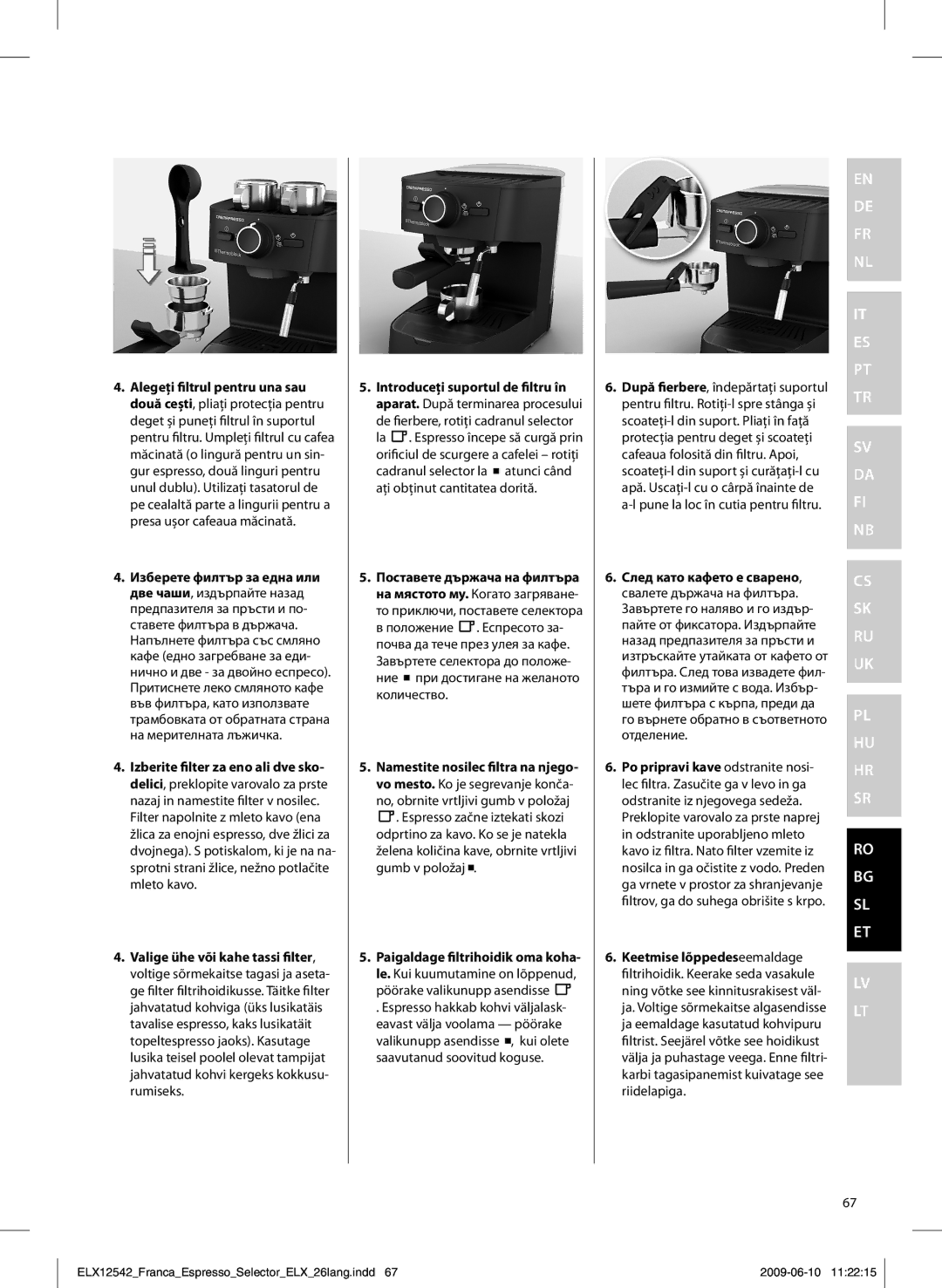 Electrolux EEA250 manual Sl Et 