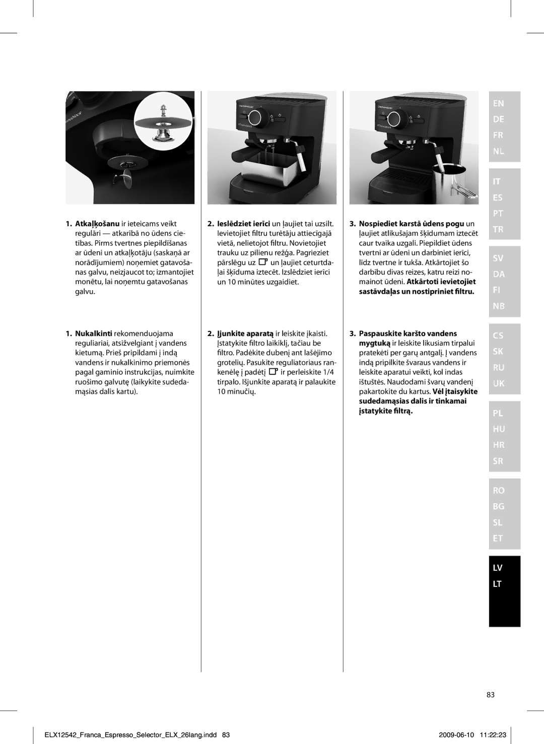 Electrolux EEA250 manual Nospiediet karstā ūdens pogu un 