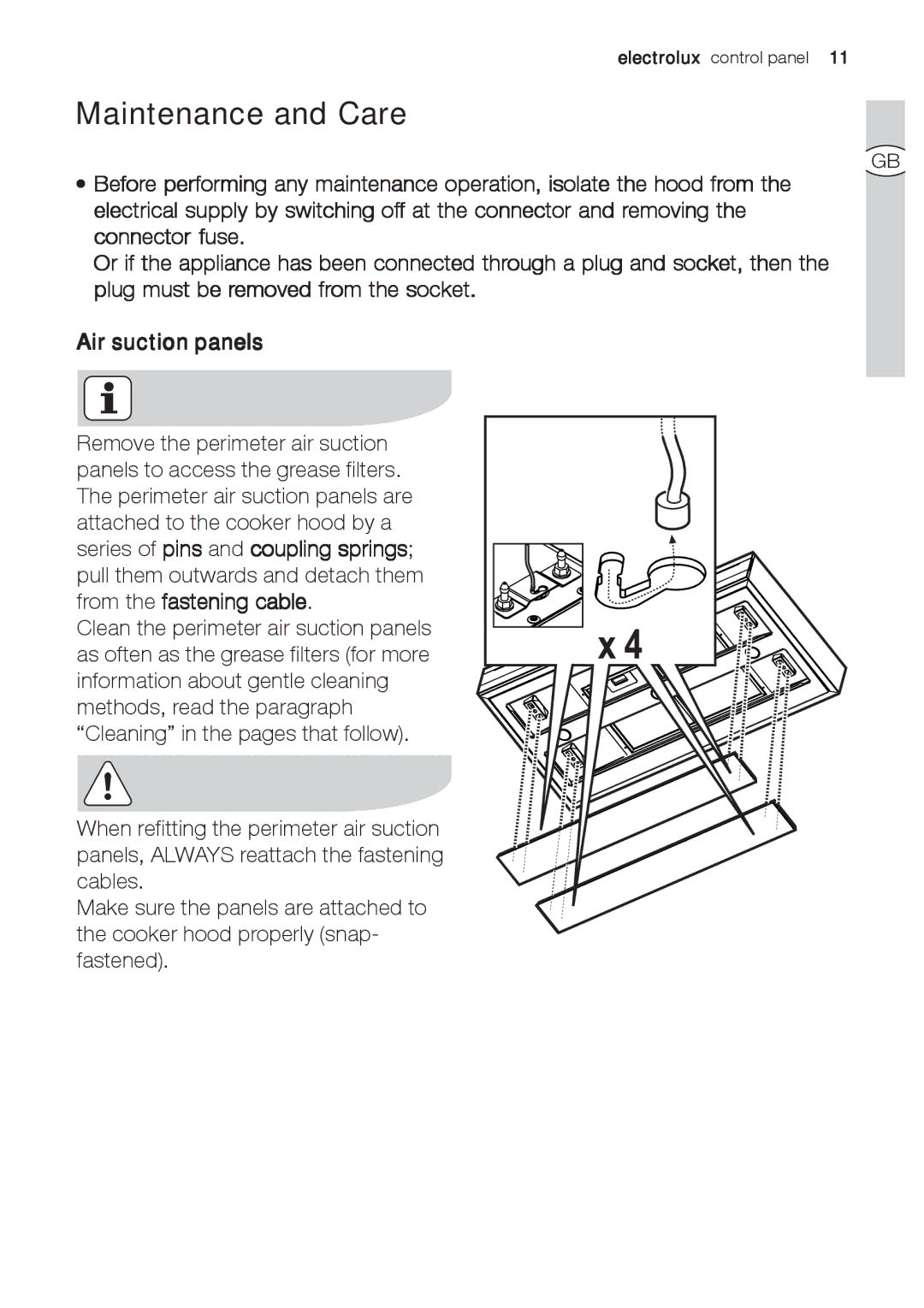 Electrolux EFA 9673 - 90673 user manual Maintenance and Care 