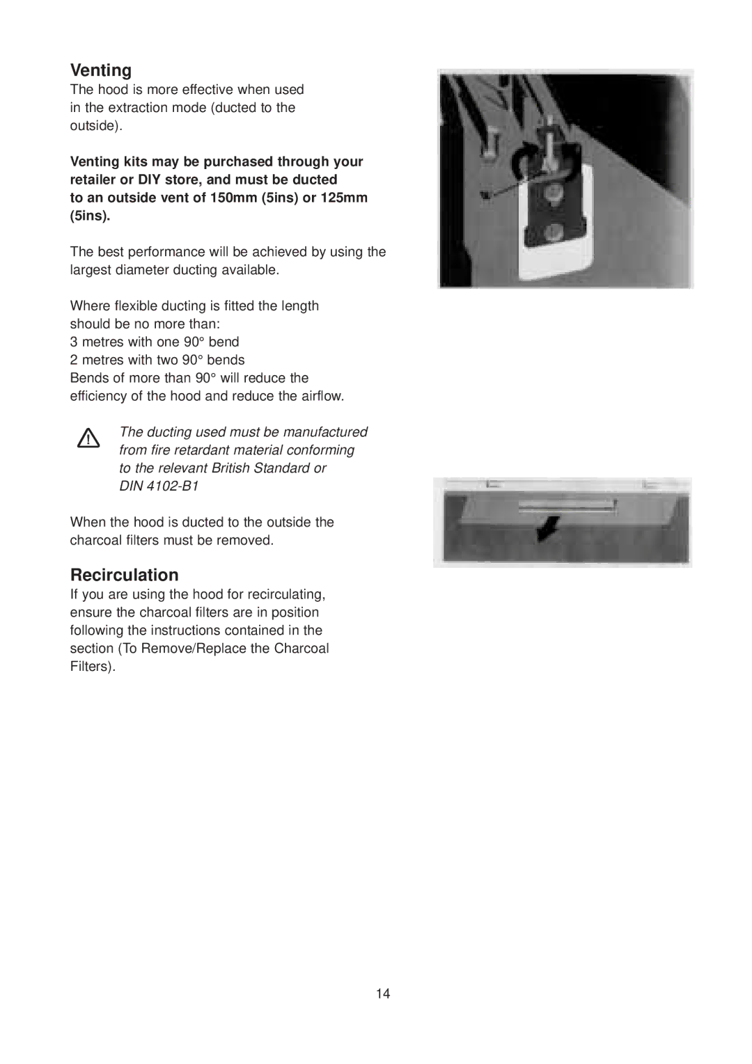 Electrolux EFC 630 manual Venting, Recirculation 