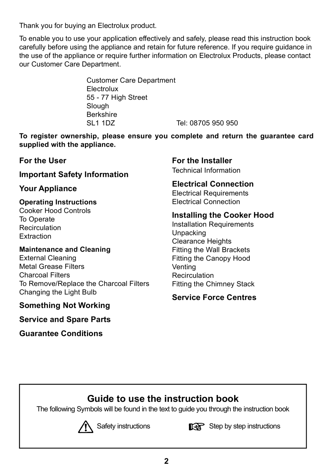 Electrolux EFC 635 manual For the User For the Installer Important Safety Information, Your Appliance Electrical Connection 