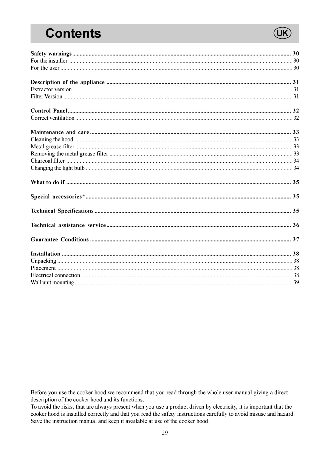 Electrolux EFC 6410-6414-6405-9405-9410-9414, EFC 650-950-640, CH 1200-900-600 user manual Contents 