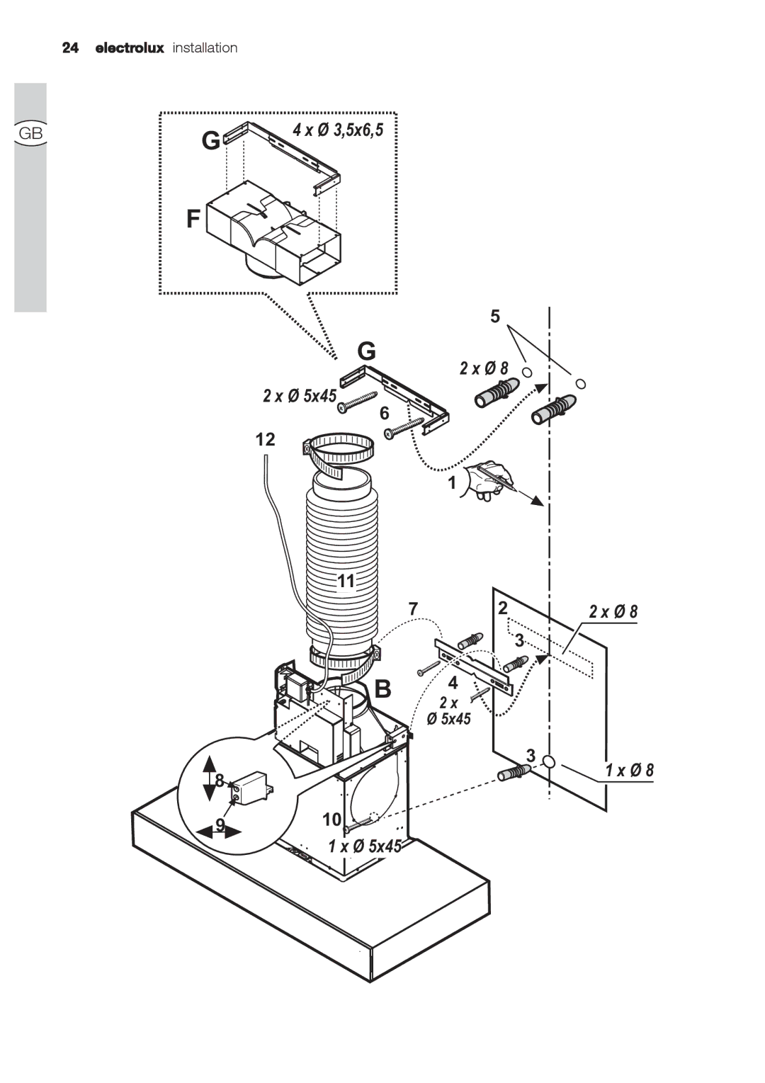 Electrolux EFC 9670-6670, EFC 9673 user manual X Ø 3,5x6,5 