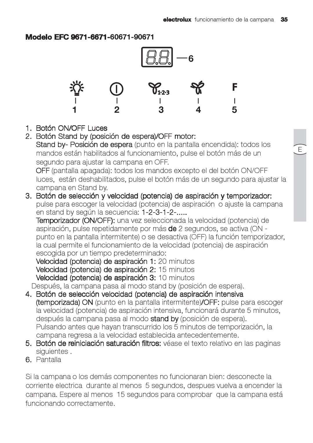 Electrolux EFC 9673, EFC 9670-6670 user manual 3 4, Modelo EFC 