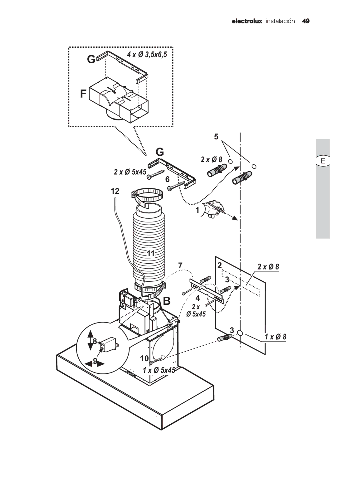 Electrolux EFC 9673, EFC 9670-6670 user manual X Ø 3,5x6,5 