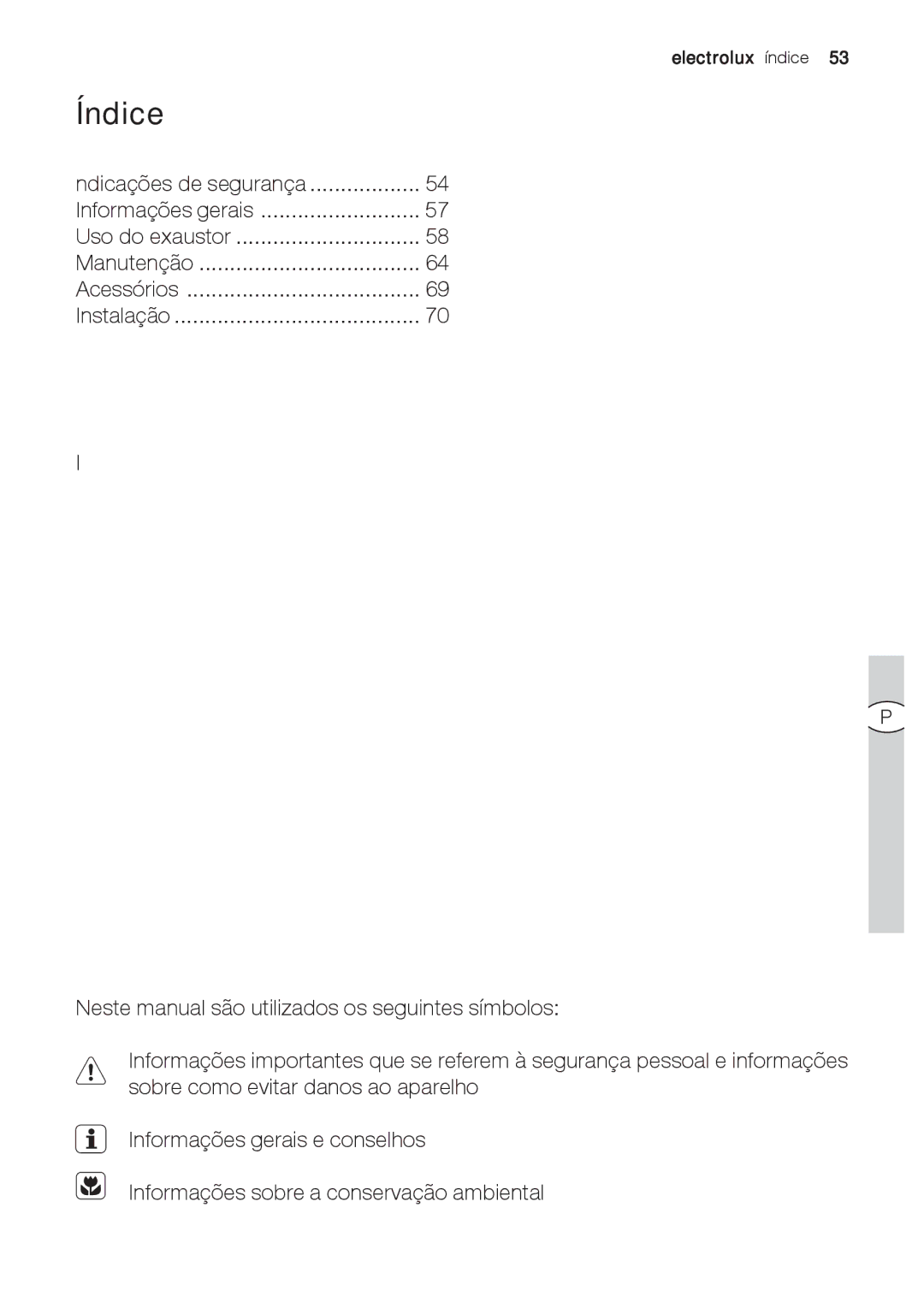 Electrolux EFC 9673, EFC 9670-6670 user manual Índice 