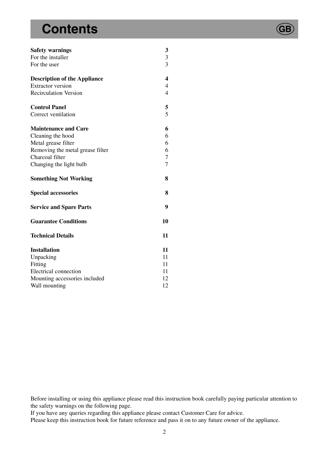 Electrolux EFC 980 user manual Contents 