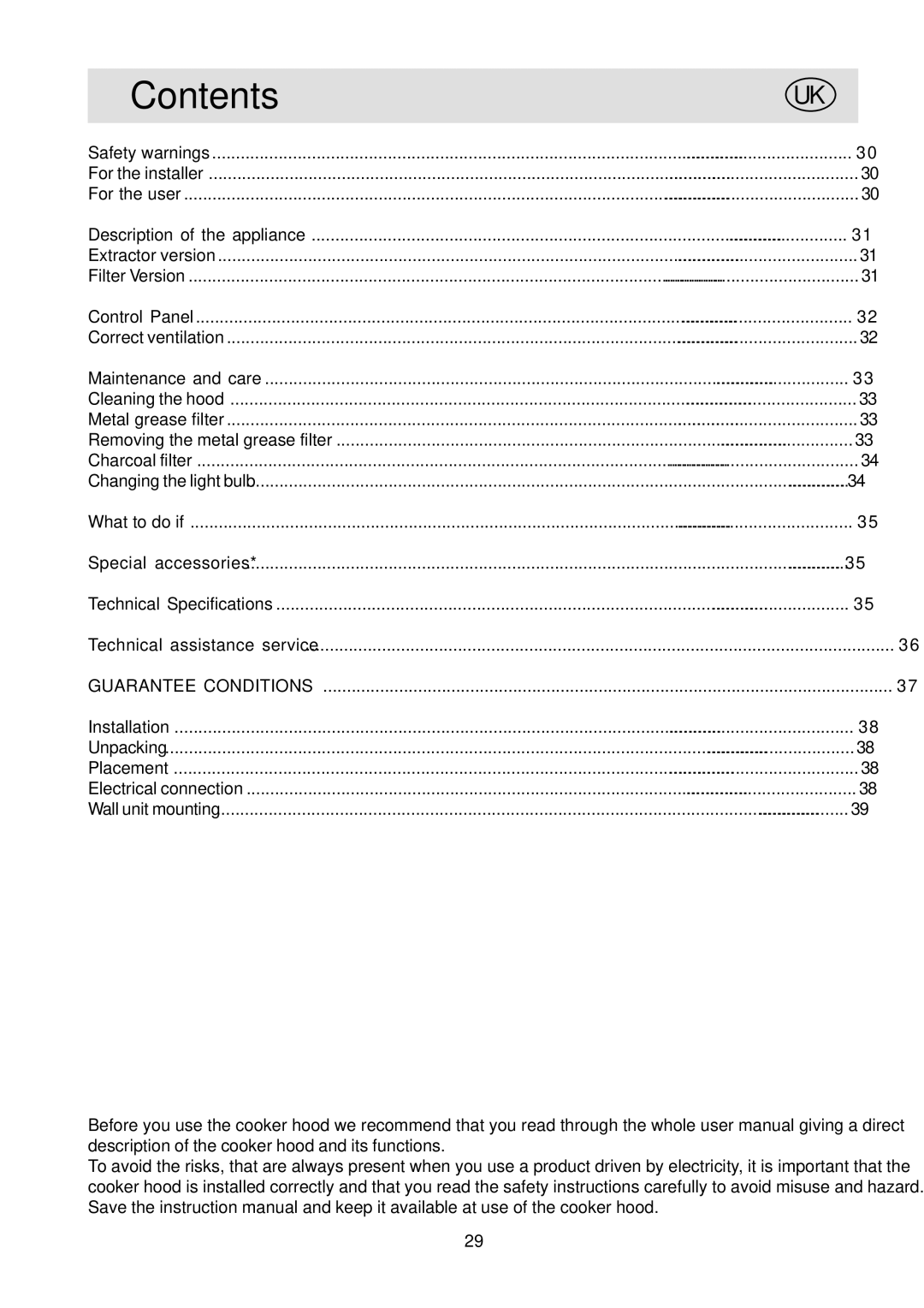 Electrolux EFC9410, EFC950, EFC9405, EFC650, EFC6410, EFC6405, CH1900, CH1600, CH1200 user manual Contents 