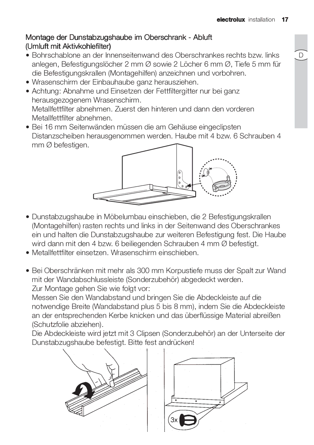 Electrolux EFP 60202 user manual Electrolux installation 