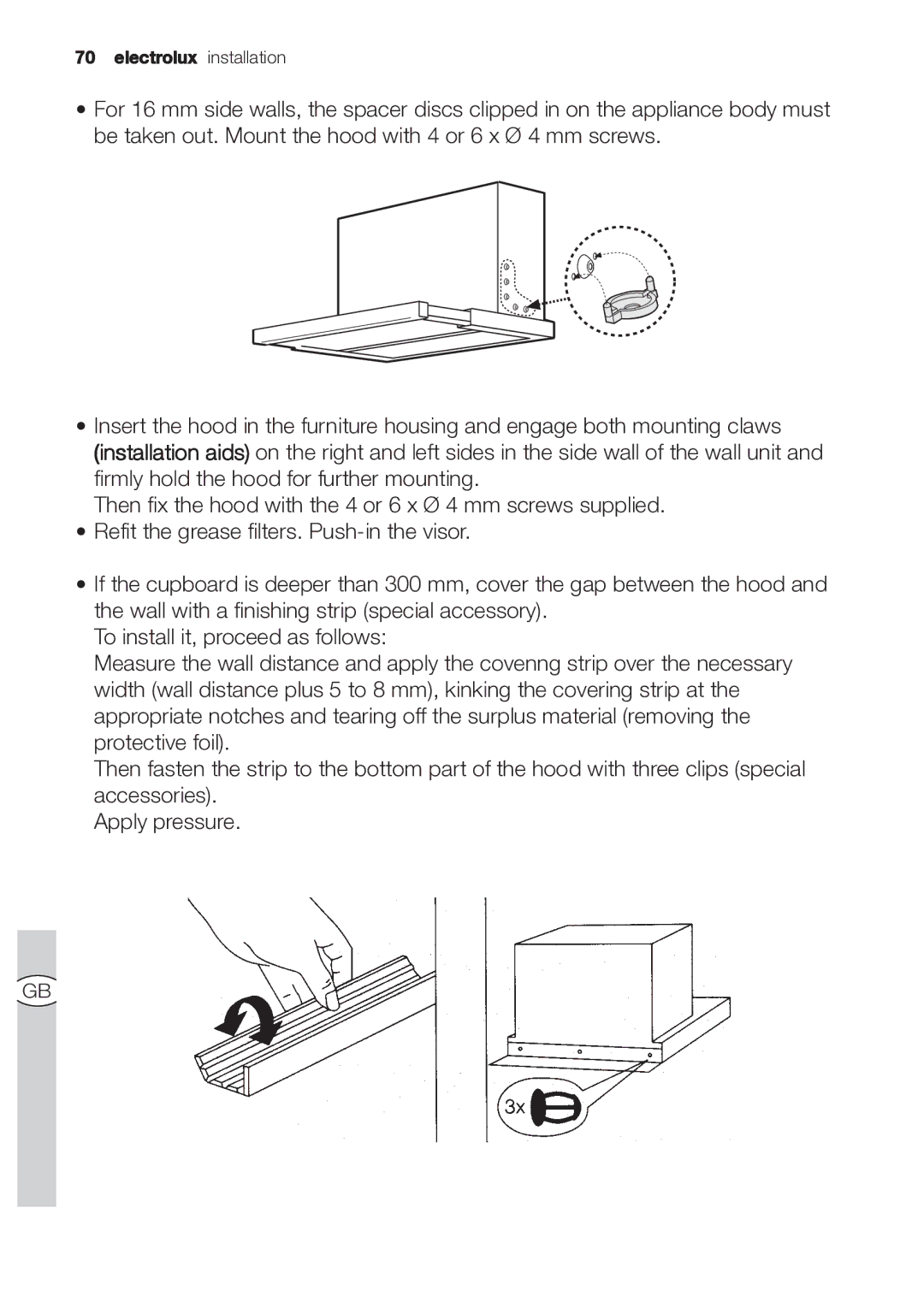 Electrolux EFP 60202 user manual Electrolux installation 