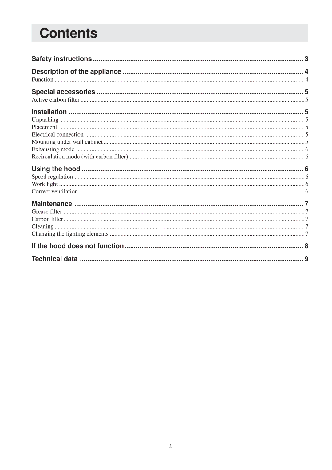 Electrolux EFP 629 user manual Contents 