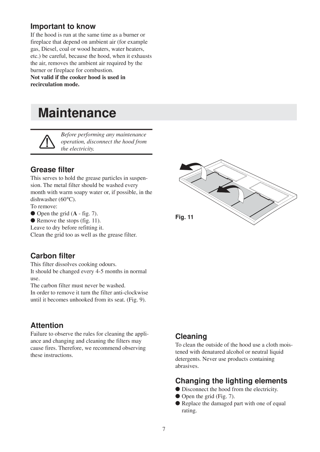 Electrolux EFP 629 user manual Maintenance 