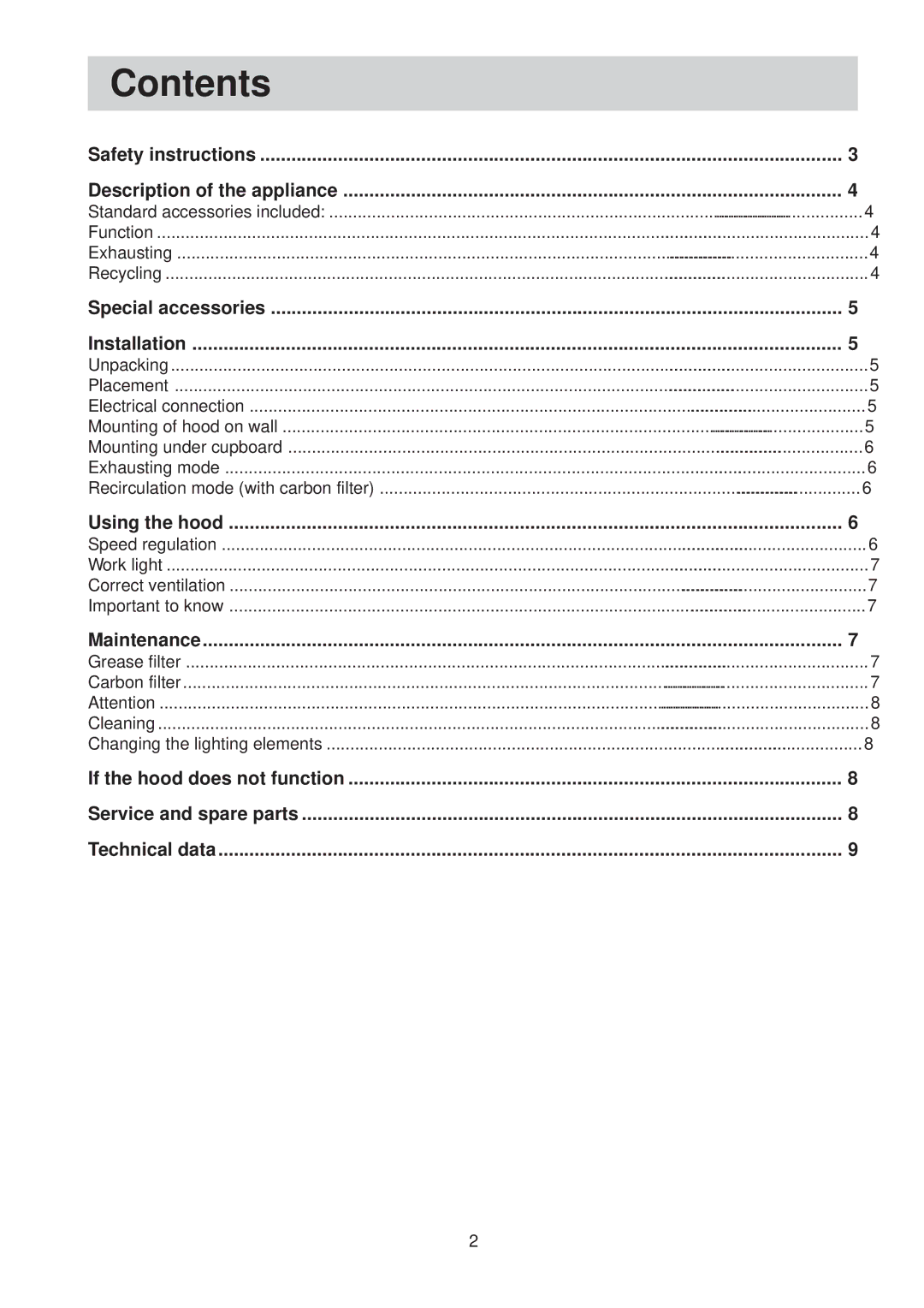 Electrolux EFT925, EFT 625 user manual Contents 