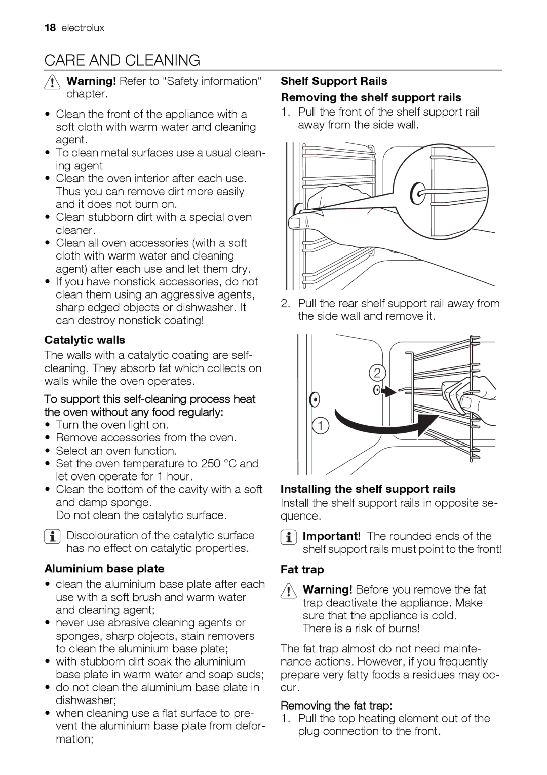 Electrolux EH GL5X-4 user manual Care and Cleaning 