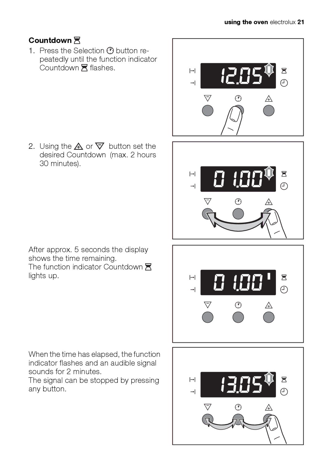 Electrolux EH L4-4 user manual Countdown 