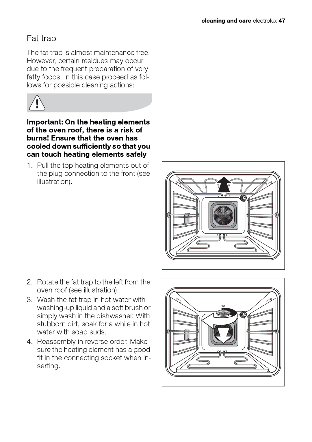 Electrolux EH L4-4 user manual Fat trap 