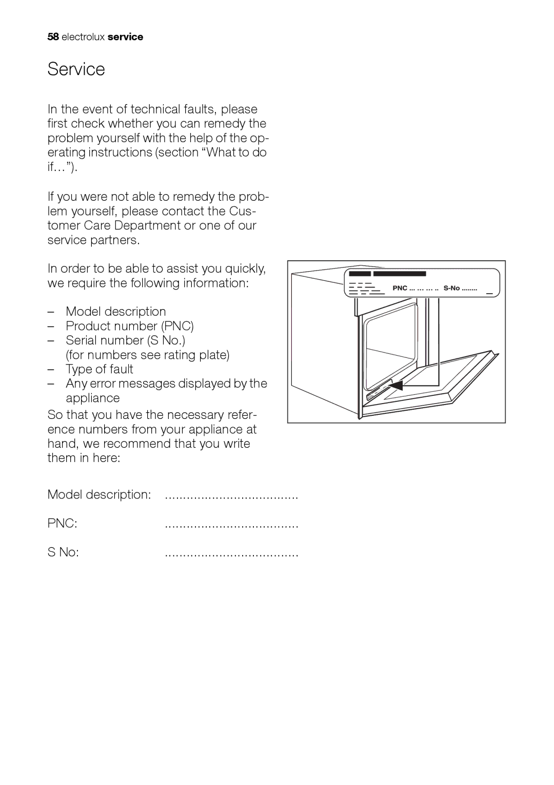 Electrolux EH L4-4 user manual Service 