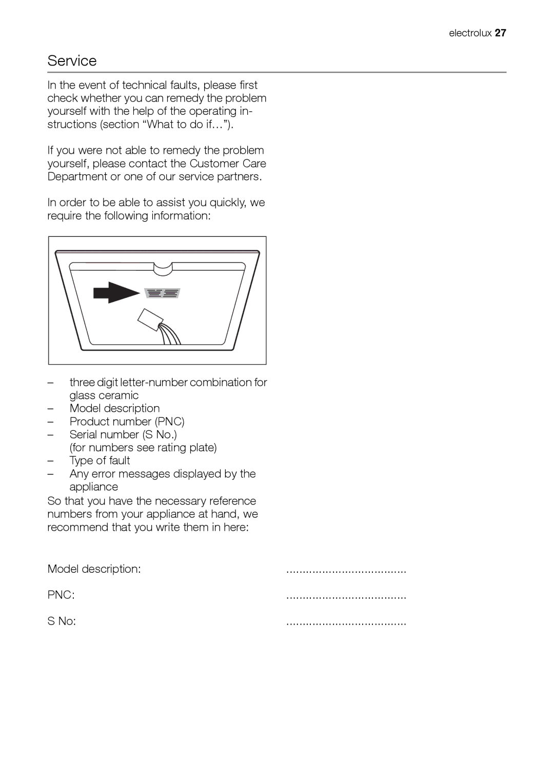 Electrolux EHD 60150 IAU user manual Service 