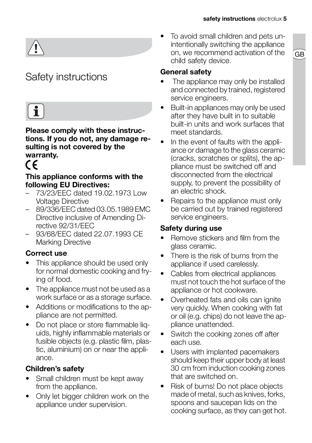 Electrolux EHD68200P user manual Safety instructions 