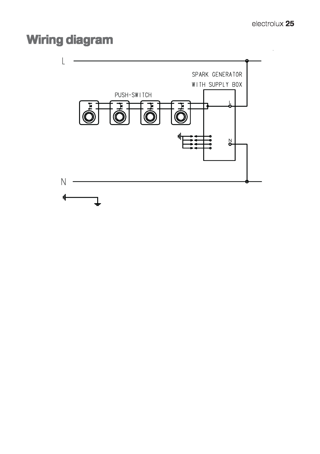 Electrolux EHG 6412, EHG 6402, EHG 6832 manual Wiring diagram, electrolux 