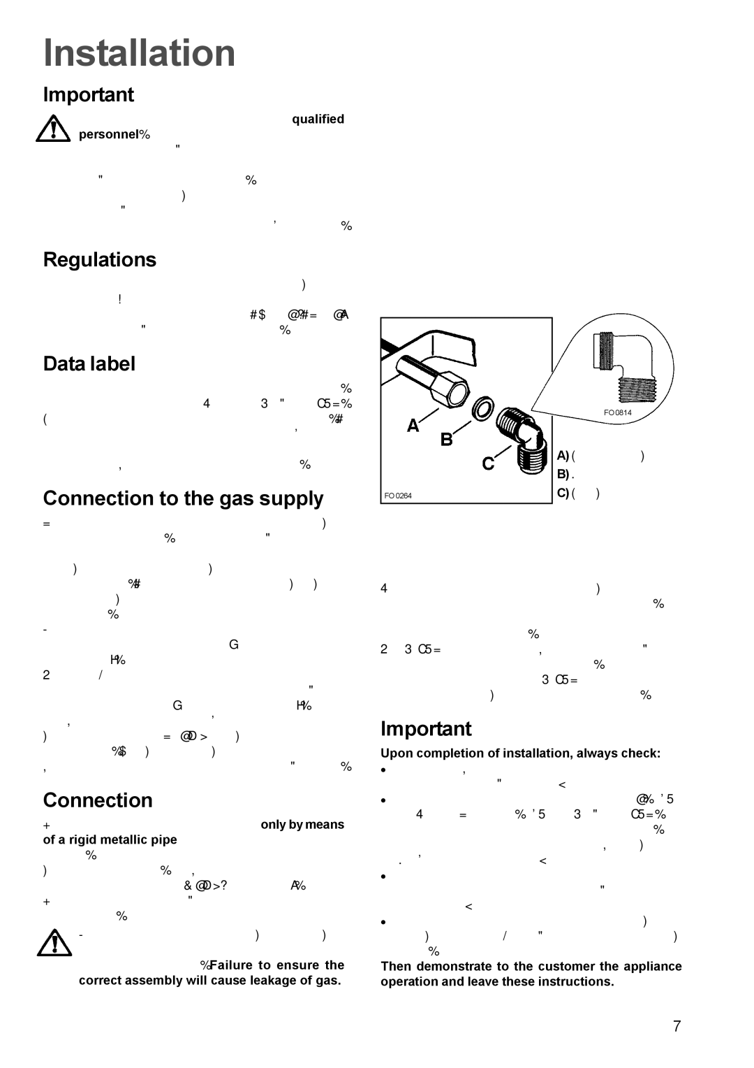 Electrolux EHG 66, EHG 65 manual Installation, Regulations, Data label Connection to the gas supply 