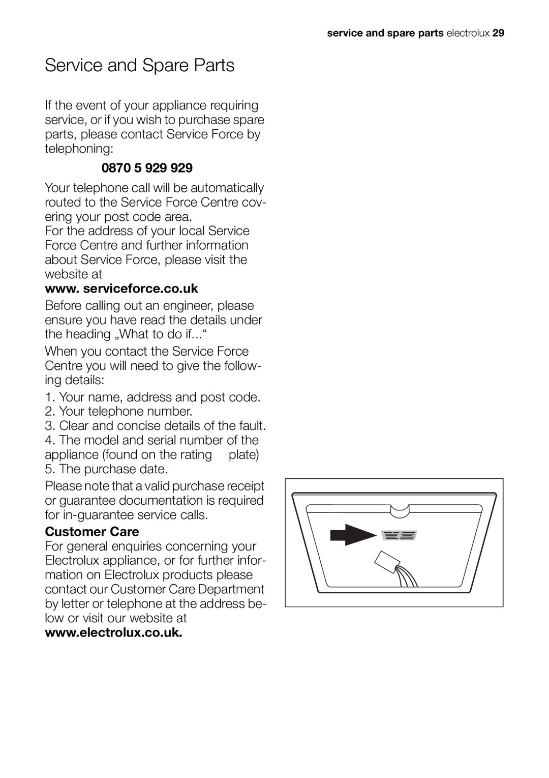 Electrolux EHP 60060 X user manual Service and Spare Parts 