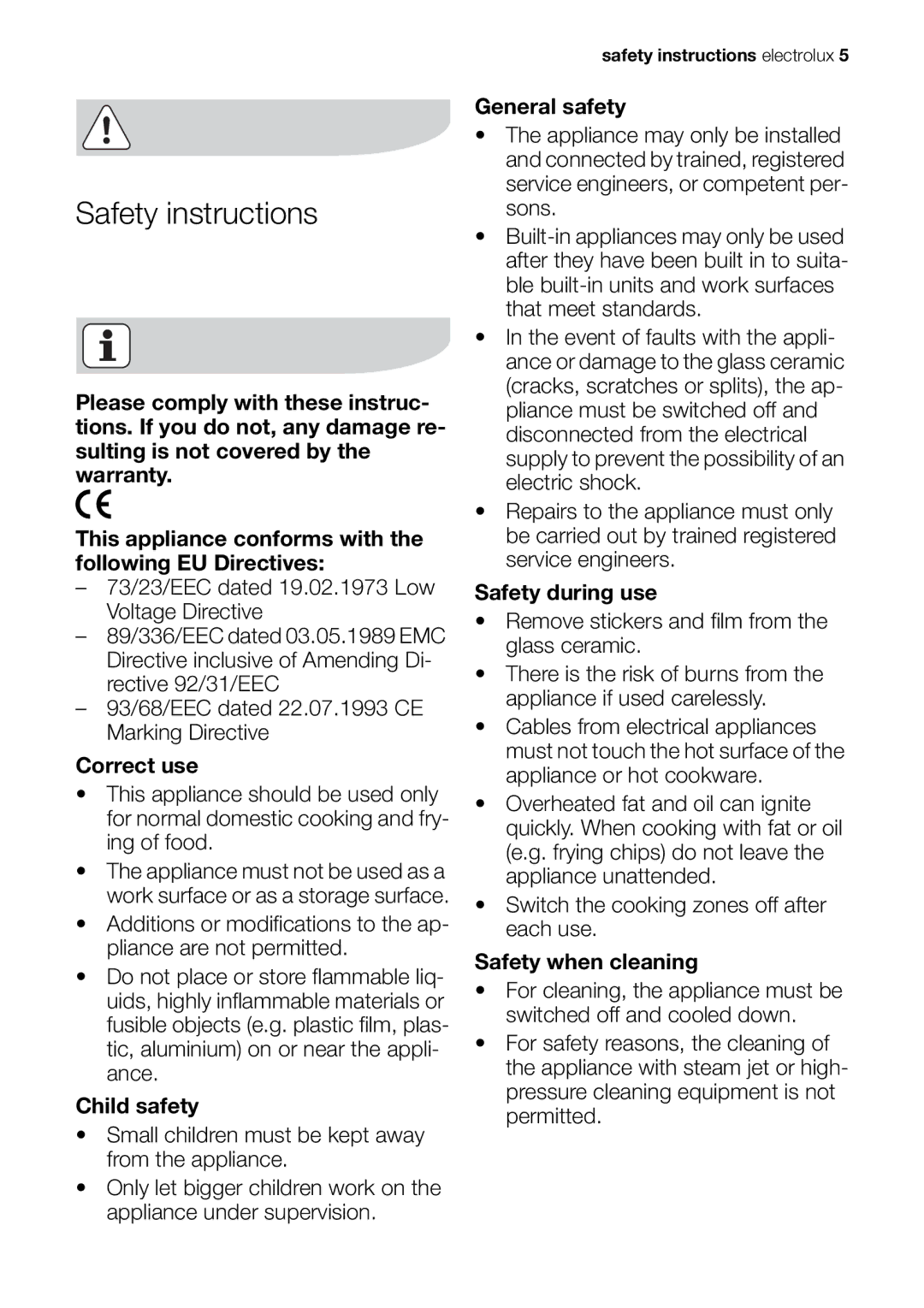 Electrolux EHP 60060 X user manual Safety instructions 