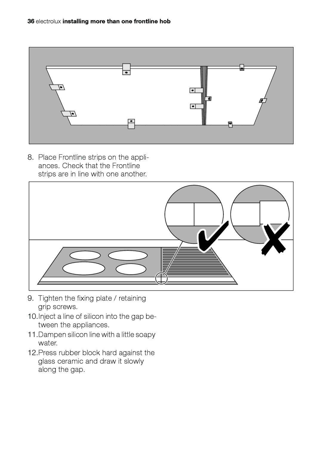 Electrolux EHS 36020 U user manual Electrolux installing more than one frontline hob 