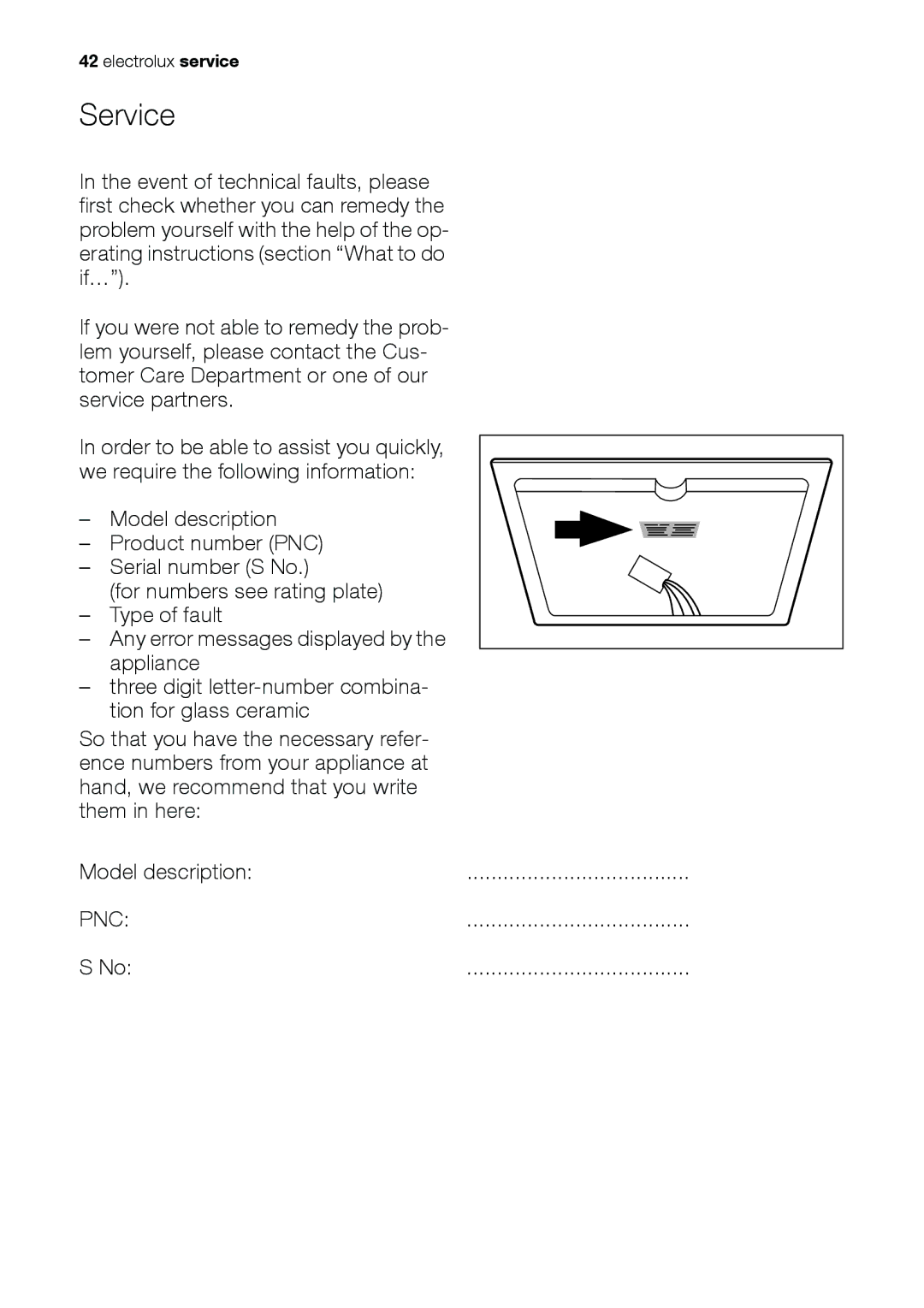 Electrolux EHS 36020 U user manual Service 