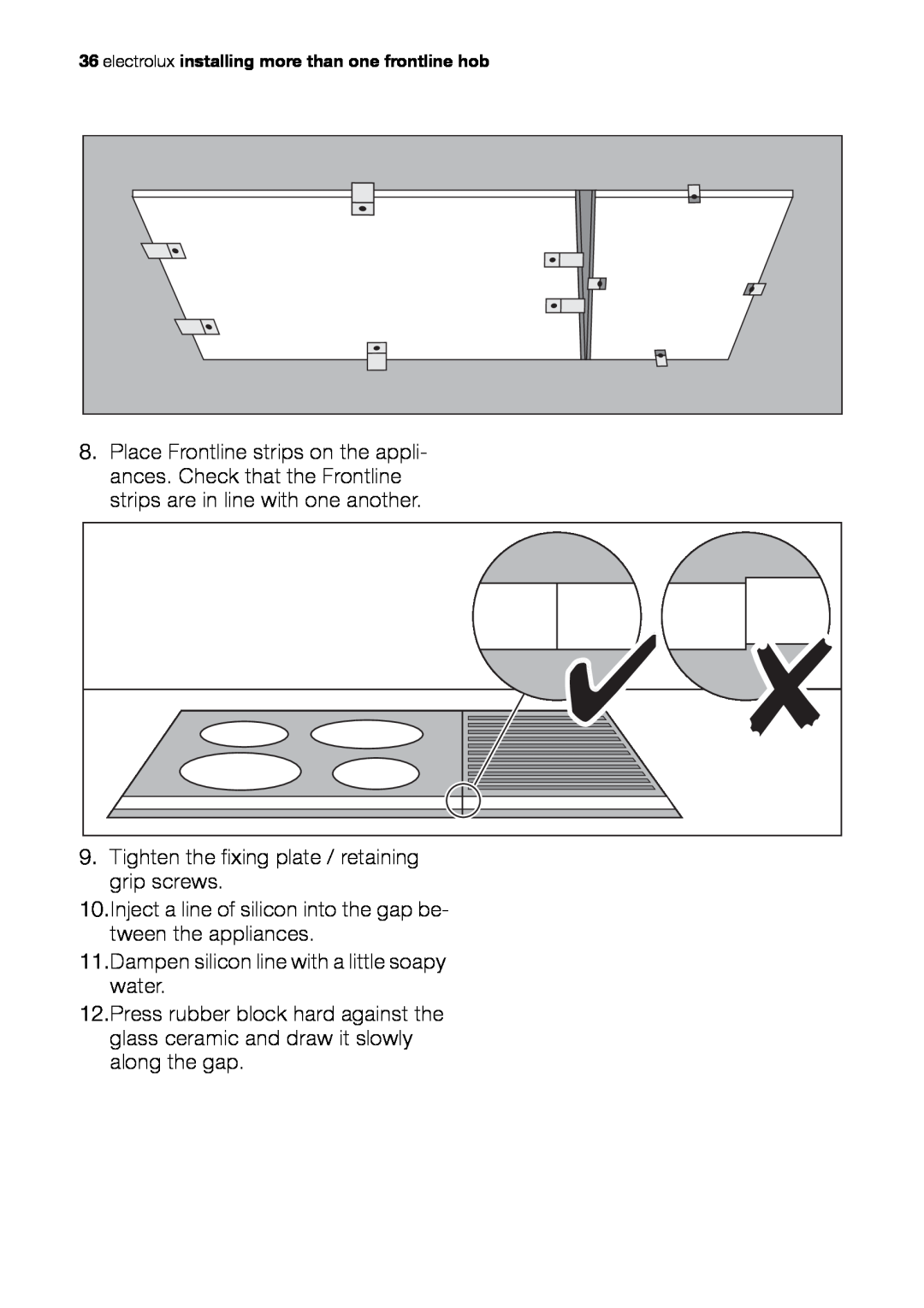 Electrolux EHS 36020 U user manual Tighten the fixing plate / retaining grip screws 