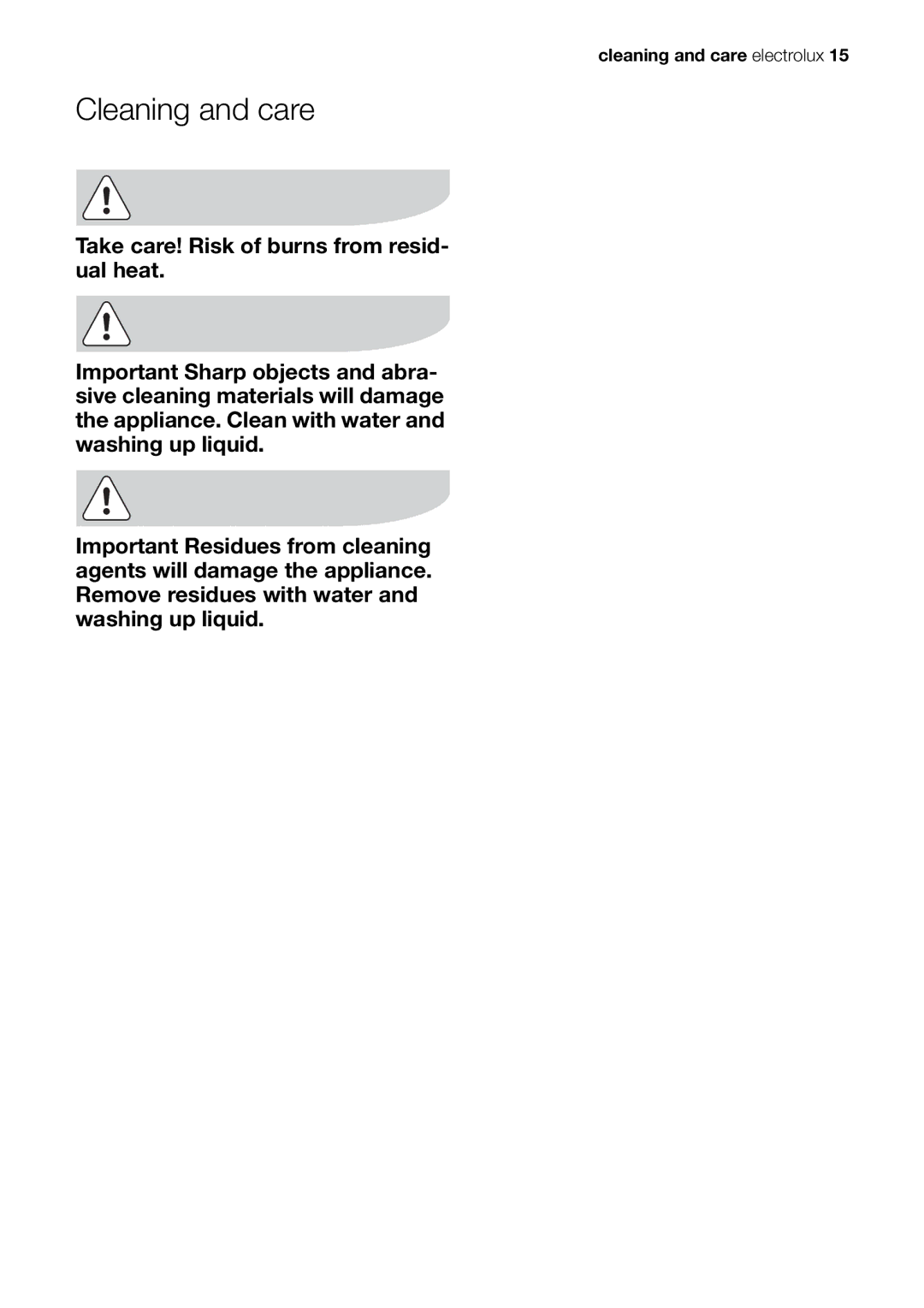 Electrolux EHS 60020 K user manual Cleaning and care 