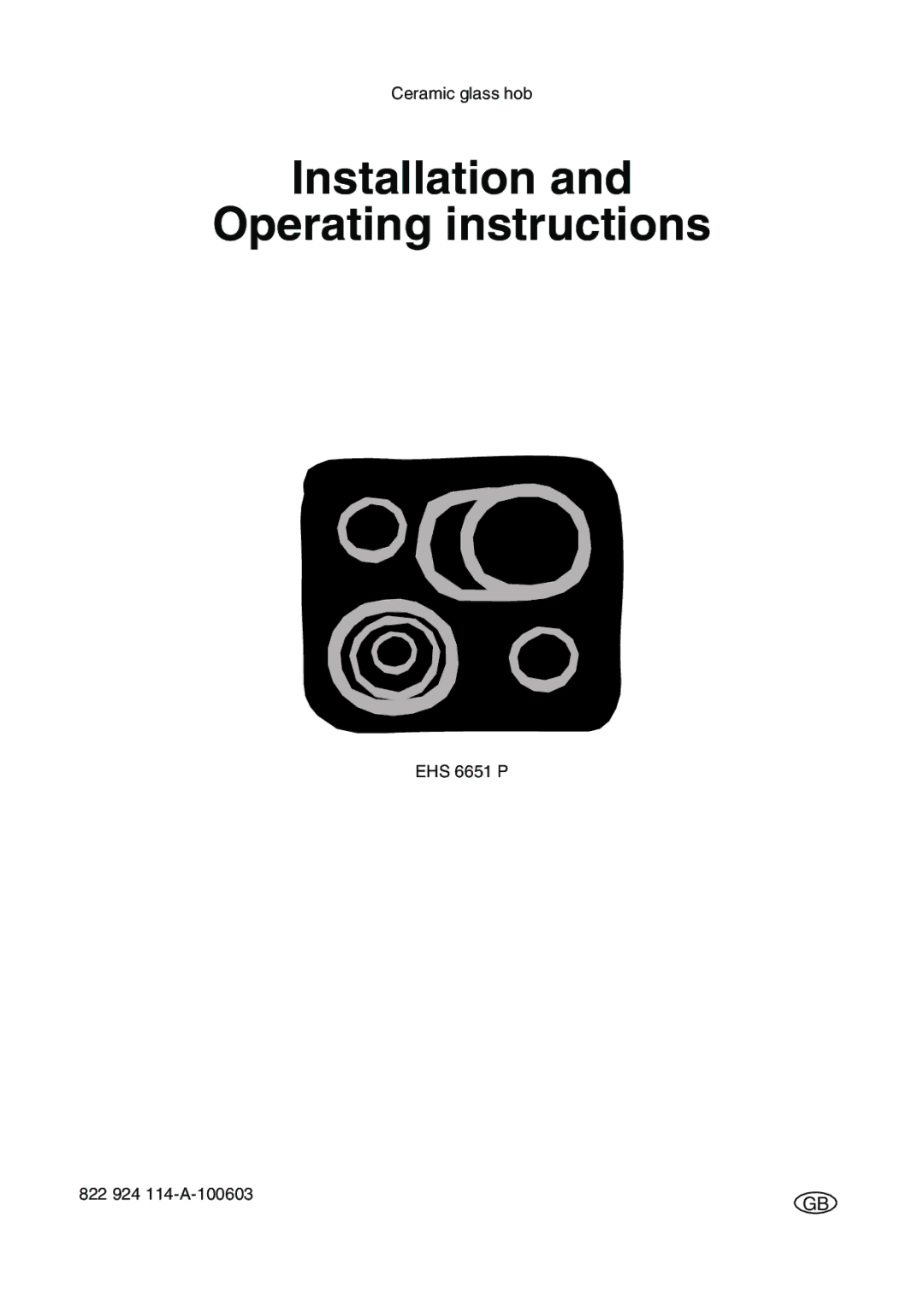 Electrolux EHS 6651 P manual Installation Operating instructions 