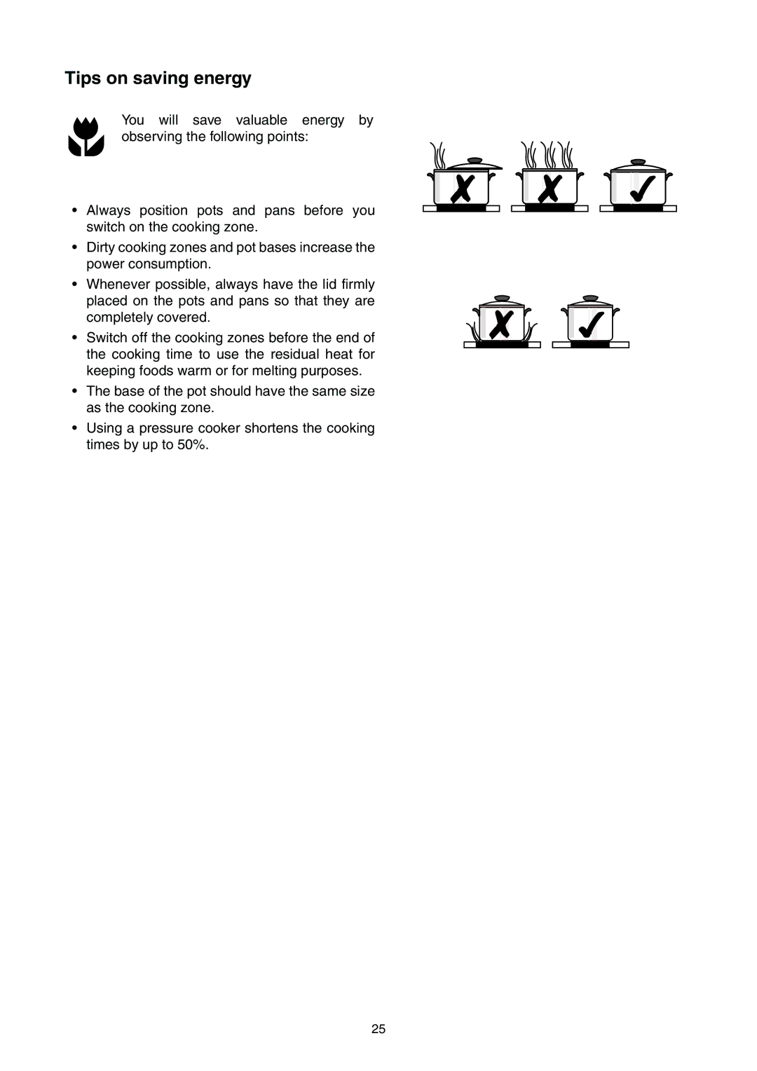 Electrolux EHS 6651 P manual Tips on saving energy 