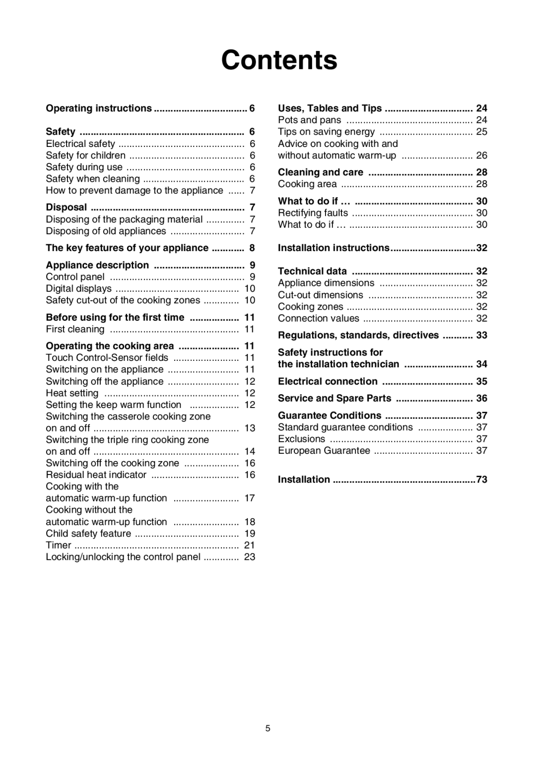 Electrolux EHS 6651 P manual Contents 