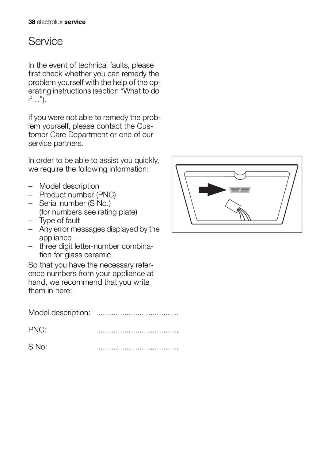 Electrolux EHS601210P user manual Service 