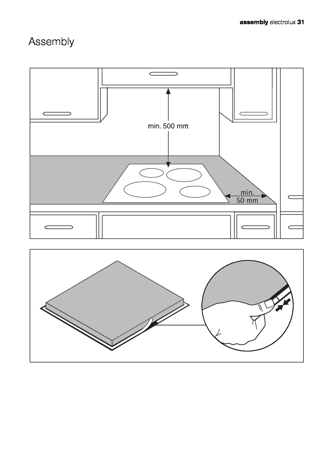 Electrolux EHS601210P user manual Assembly, assembly electrolux 