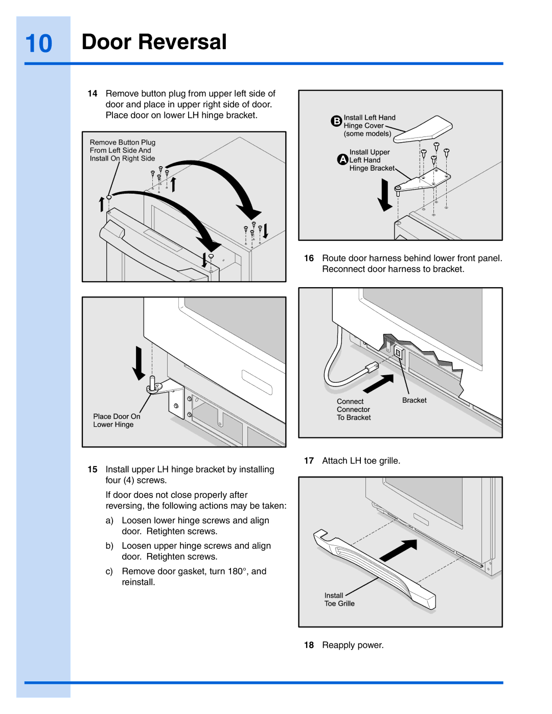 Electrolux EI24BC65G manual Reapply power 