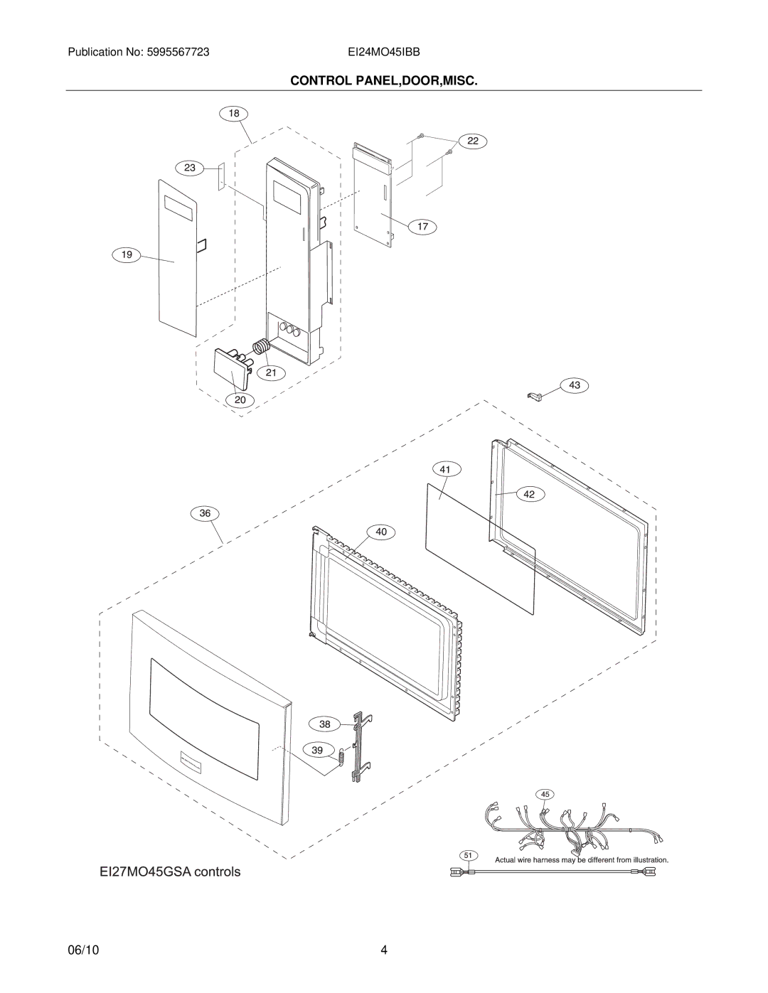 Electrolux EI24MO45IBB installation instructions Control PANEL,DOOR,MISC 